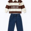 Classic League Polo Yakalı Kot Pantolonlu Takım