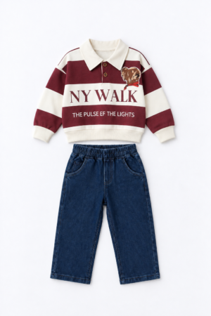 NY Walk Kot Pantolonlu Takım (Bordo) 2-10 Yaş