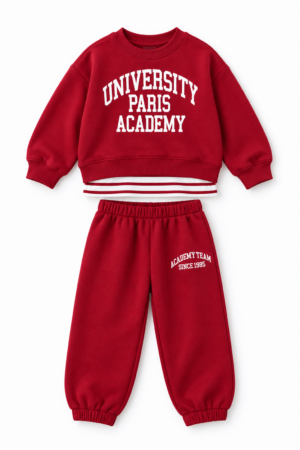 Alternative view of Paris Academy Tshirt Detaylı Eşofman Takımı (Kırmızı)